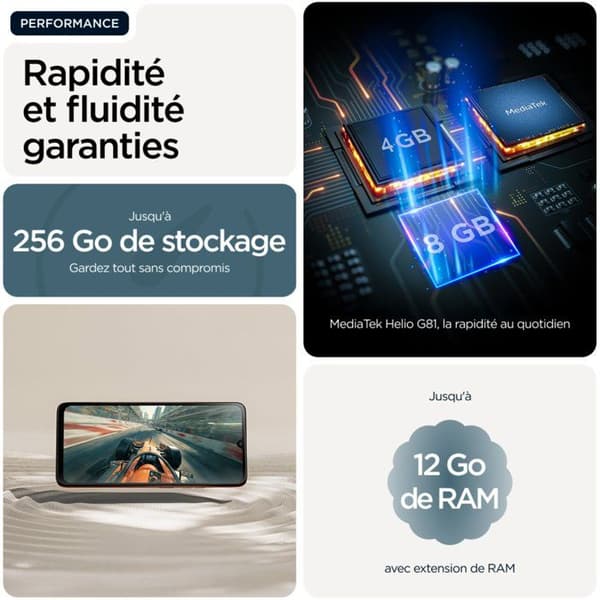 Smartphone MOTOROLA Moto G06 Lagring 64 Go RAM 4 Go Blå Tapestry