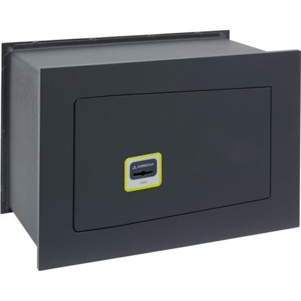 Arregui Ideal 10 281320 Väggmonterat kassaskåp, 10 mm hög säkerhet, nyckelöppning, liten 23 x 35 x 20 cm, 10 L mörkgrå