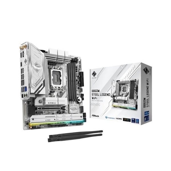 90-MXBQF0-A0UAYZ ASRock B860M Steel Legend WiFi Moderkort (Intel LGA 1851) Micro ATX