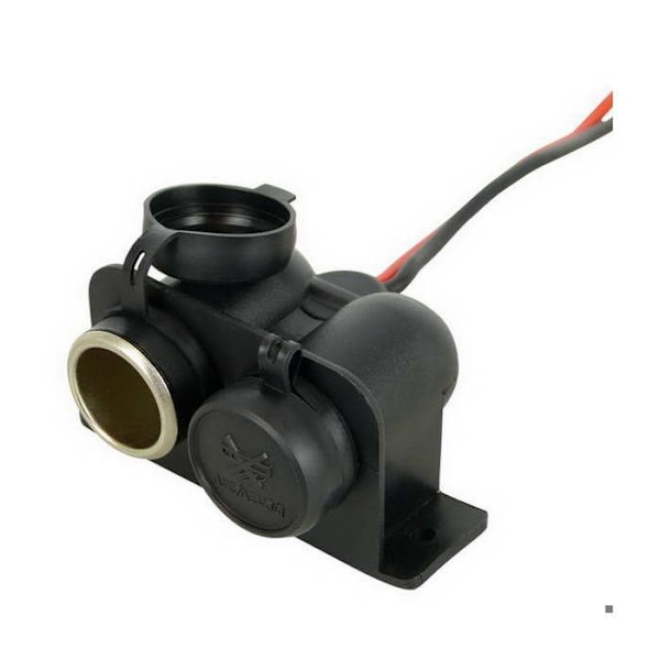 Dubbelt cigarettändaruttag - Ej specificerat - 12 V - Vattentät - Max. 15A - Universal