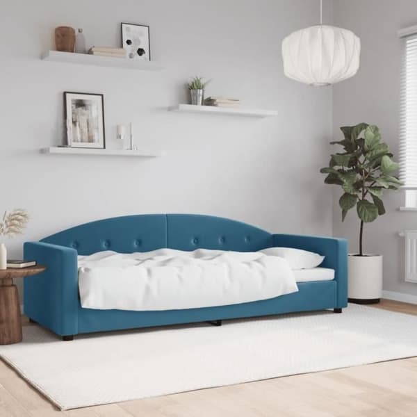 vidaXL Daybed Blå 80x200 cm Sammet 354128