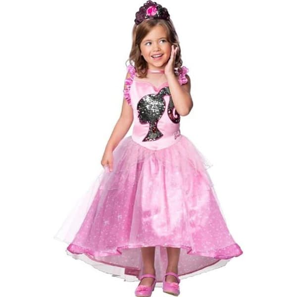 BARBIE KOSTYM GLITTER 3/4 ÅR – RUBIE rosa