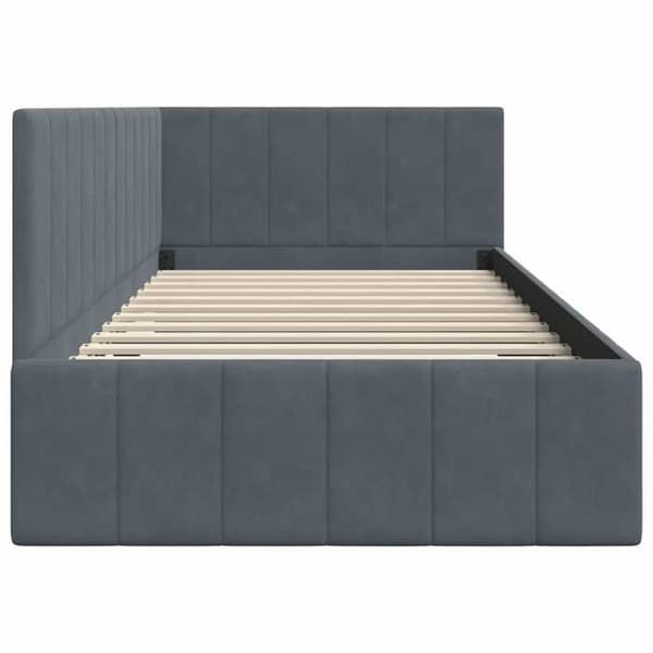 vidaXL Hörnsängram Mörkgrå 100 cm x 200 cm Sammet 42016318