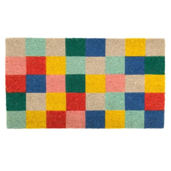Dörrmatta - FISURA - Fyrkanter - Kokosfiber - Halkfri PVC - 70x40 cm naturlig, flerfärgad