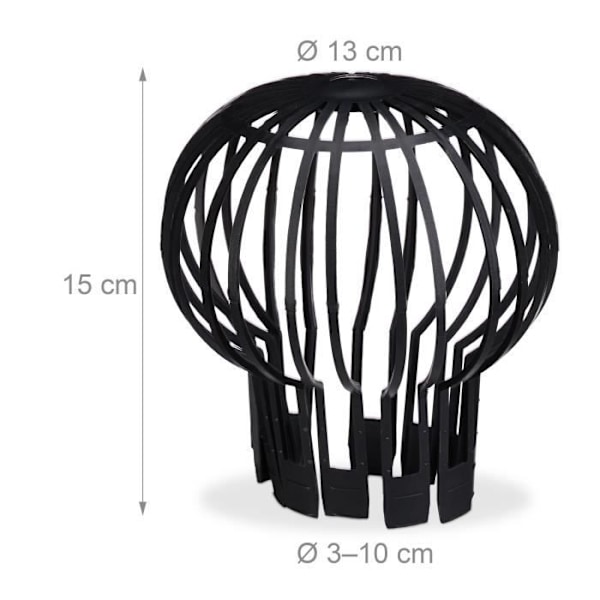 Relaxdays Takrenna filter, praktiskt set av 4, plast, silar, skydd, vattenflöde, Ø 13 cm, svart svart