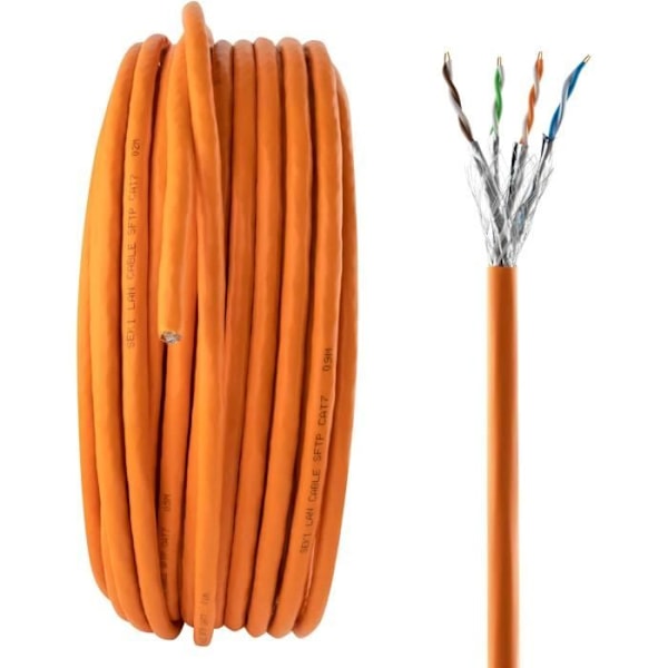 Kabelinstallation Cat. 7 - SEKI - PIMF S/FTP LSZH - 10 Gbit/s - 1000 MHz - 50 meter - Orange