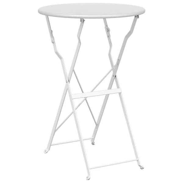 Bistrobord - VIDAXL - 42002962 - Flexibel - Pulverlackerad stål - Diameter 50 cm Vit