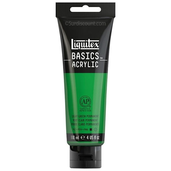 Akvarellfärg - Permanent ljusgrön - 312 - Liquitex Basics akryl - Tub 118ml Permanent ljusgrön