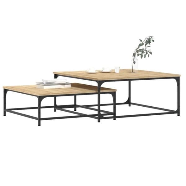 vidaXL Häckande soffbord 2 st Sonoma Oak Engineered Wood 832819 Sonoma ek