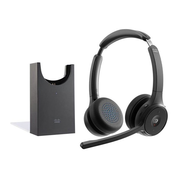 Headset - Bluetooth - trådlöst - Cisco - Cisco Headset 722 - Headset - on-ear - Bluetooth - trådlöst - kolsvart