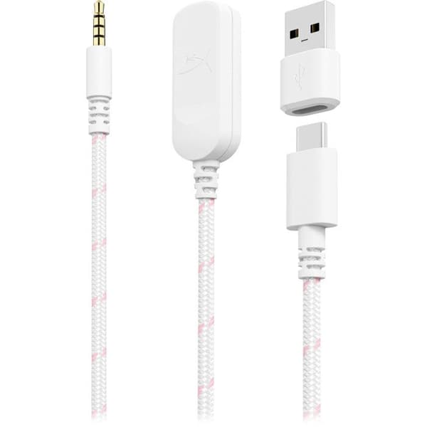 HyperX Cloud III rosa trådad gamingheadset för PC PS5 PS4 Xbox X|S Xbox One Switch, Mac mobiler med dongel och USB C till USB A