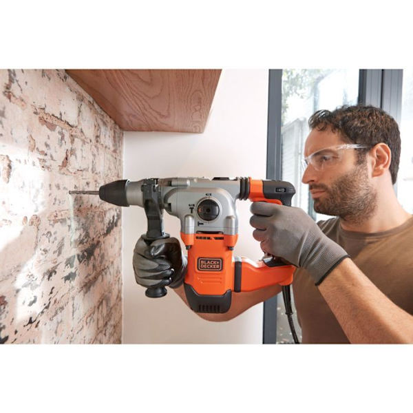 Kombihammare - BLACK + DECKER - BEHS03K-QS - 1250 Watt - 3,7 Joule - SDS-Plus Orange