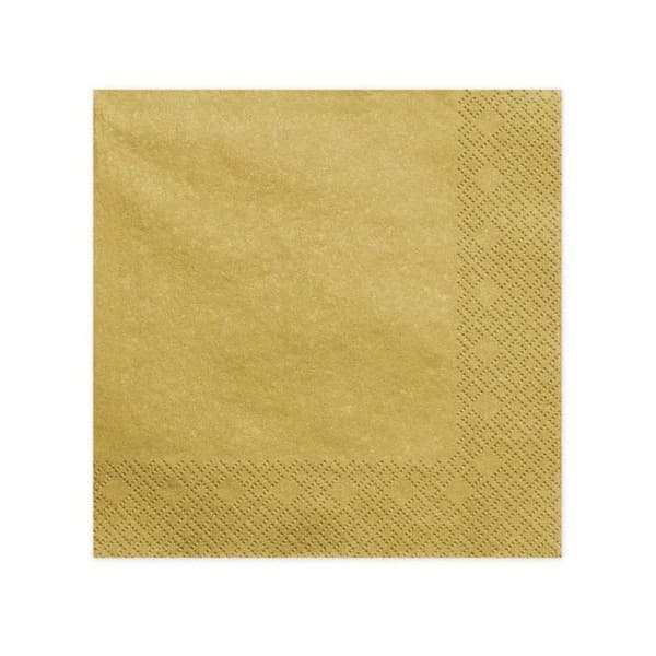 20 ENGÅNGS PAPPMATTA PREMIUM 40CM GULDMETALL Guld