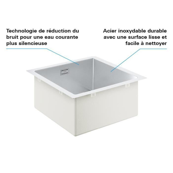 GROHE Rostfri diskho K700 31578SD1 - Inbyggd - 1 skål - utan avlopp - 46,4x46,4 cm - Rostfritt stål