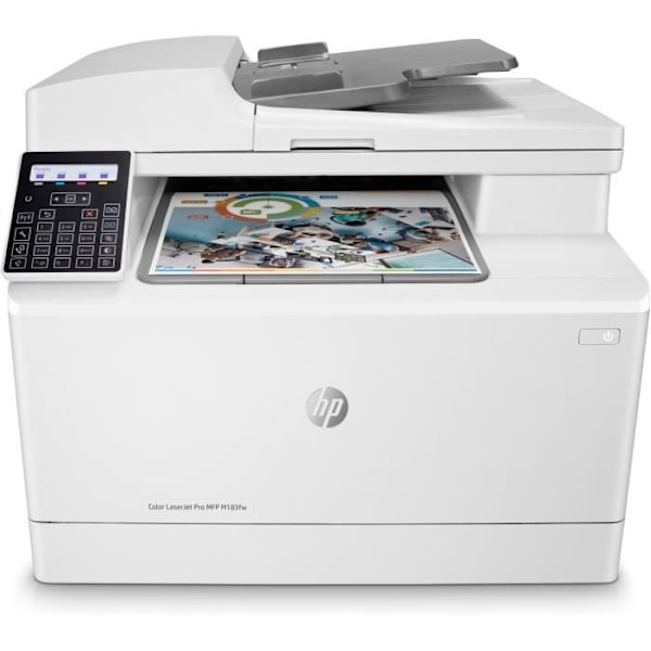 HP Color LaserJet Pro M183fw Color Laser Copy Scan Multifunktionsskrivare - Idealisk för proffs Vit