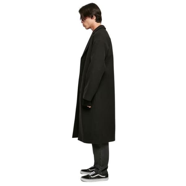 Lång jacka Urban Classics herr svart L – oversize passform, slagkrage, taffetfoder Svart jag
