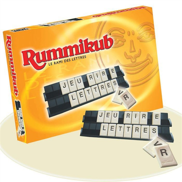 Rummikub Letters, Bräd- och pusselspel, Utbildningsspel, fransk version, Hasbro Gaming, Ålder 7 och uppåt Gul