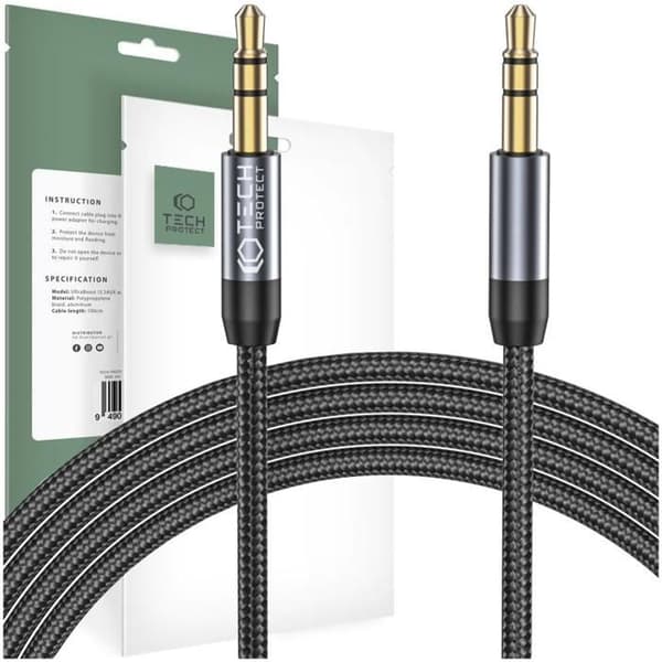 Auxiliärkabel Tech-Protect Ultraboost Mini Jack 3,5 Mm För Telefoner 150 Cm
