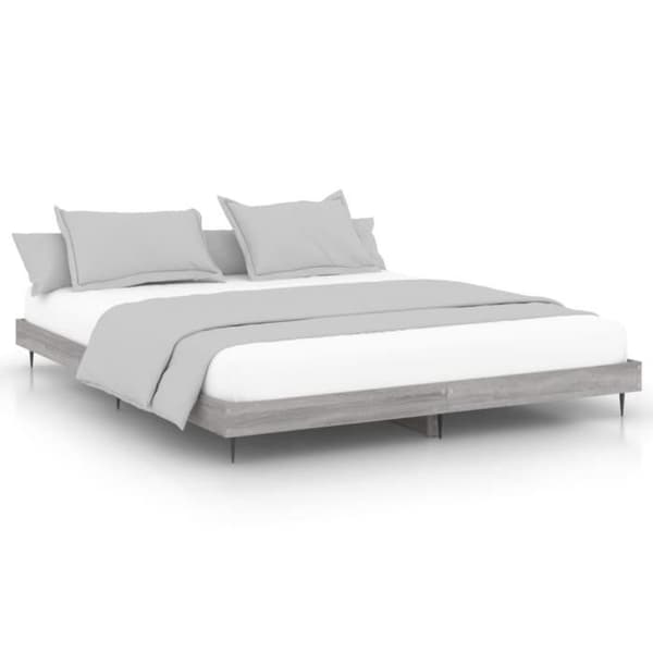 vidaXL Sängram utan madrass sonoma grå 200x200 cm 832219