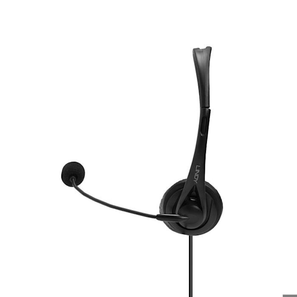Över-ear hörlurar - Lindy - USB - Svart - Trådad - Justerbar mikrofon