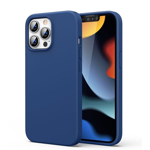 Mjuk silikon- och gummiskal för iPhone 13 Pro Max, blå