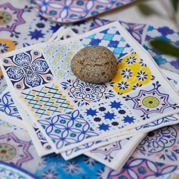 Engångs servett - pappersservett Talking tables - SOUK-NAPKIN-BLUE
