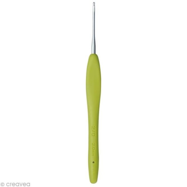 Clover Amour virknål 2 mm ljusgrön Clover virknål från Amour-kollektionen, med ergonomiskt elastometerhandtag, Idealisk för