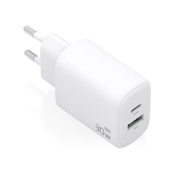 CARGADOR AISENS GAN 30W 1XUSB-C PD3.0 QC4.0 1XUSB-A QC3.0 VIT