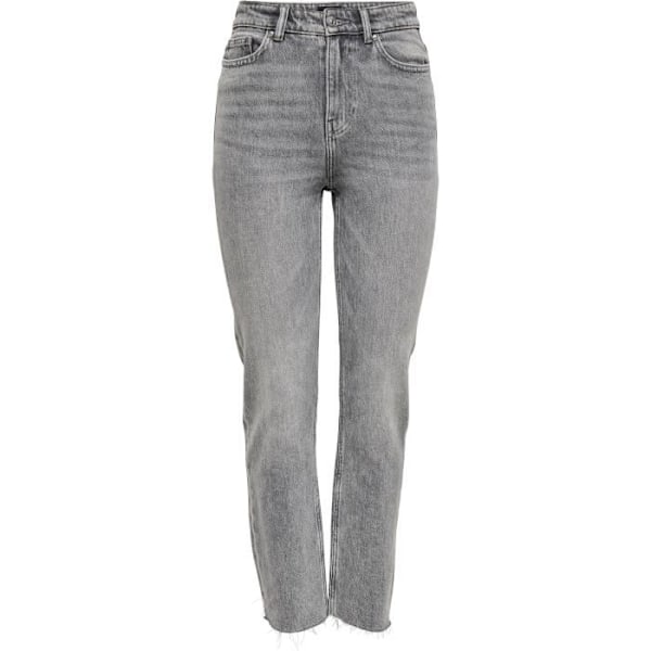 High Waist Straight Fit Jeans Denim Grå - ENDAST - Dam Grå 27