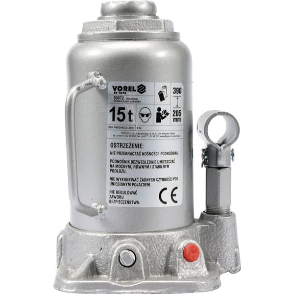 Kolumnhydraulikjack - Vorel - 15T - Precisionsventilsystem - Hög prestanda - Kompakt - Lätt