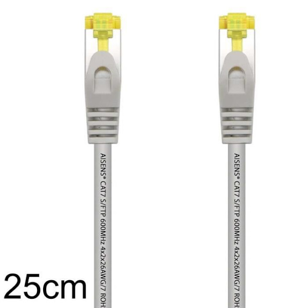 OCIODUAL Aisens RJ45 Ethernet-kabel 25cm Kat.7 600Mhz LSZH SFTP PIMF LAN Lokal nätverksladd Grå för PC Laptop PS5 A146-0332