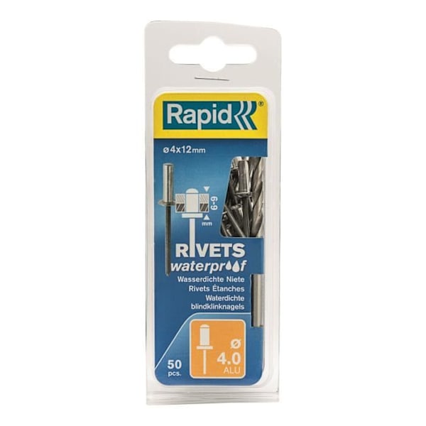 RAPID Vattentäta nitar 4x12 mm i aluminium