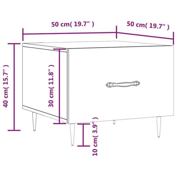 vidaXL Soffbord 2 st Vit 50x50x40 cm Konstruerat trä 829349
