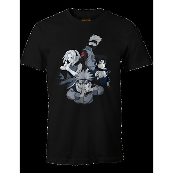 T-shirt - Naruto - Kakashi - Rund hals - Korta ärmar - 100% bomull Svart M