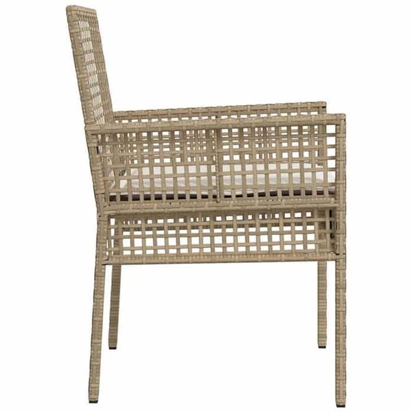 vidaXL Trädgårdssoffa 2 st Beige 55 x 53 x 85 cm polyrotting 42003449