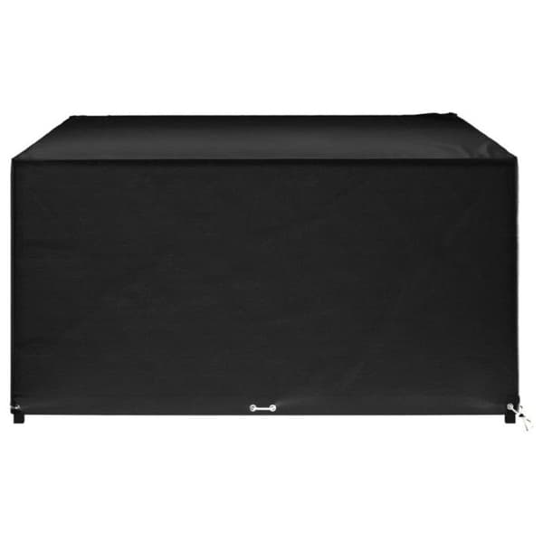 vidaXL Trädgårdsmöbelöverdrag 16 öljetter 300x250x90cm Rektangulär 319306 Svart