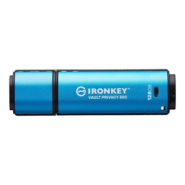 USB-nyckel - Kingston IronKey Vault Privacy 50C - 256 GB - TAA-kompatibel Svart, Blå