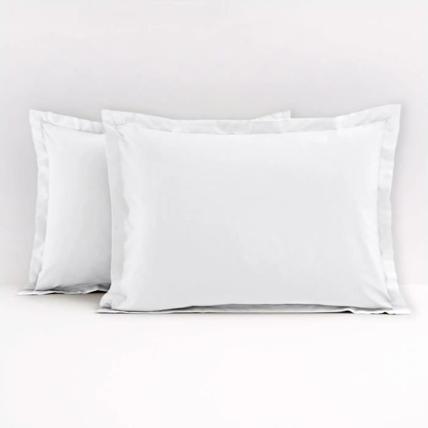 Set med 2 rektangulära örngott 100% bomull - Vit - 50x70 cm Vit