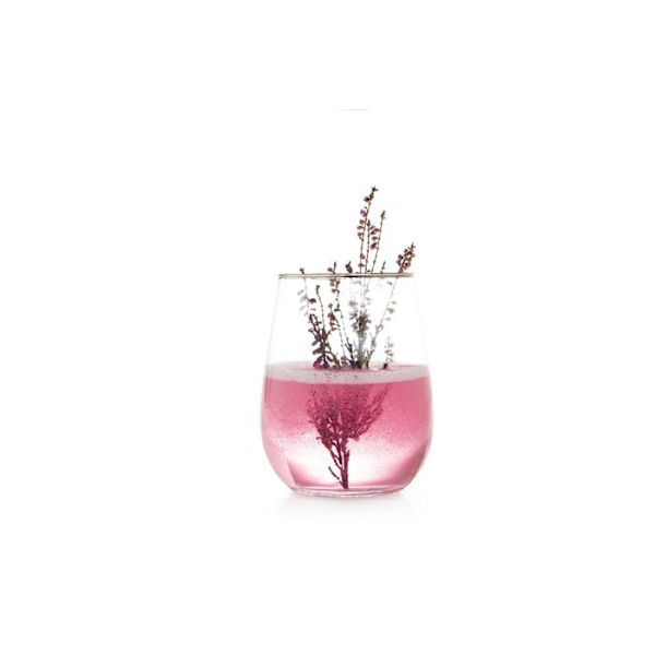 Excelsa - 65442 - Platina Set med 6 vattenglas, blåst glas, silvertrådskant, 470 ml