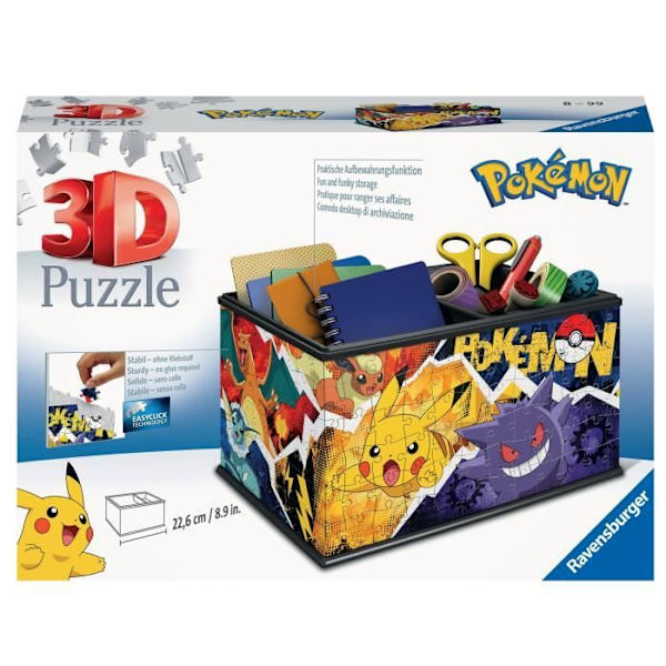 Pokémon Storage Box 3D-pussel - Ravensburger - 216 bitar - Från 8 år Gul