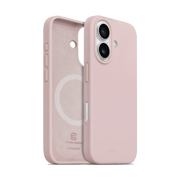 Skyddsfodral - Crong - iPhone 16 - Sandrosa - Semi-stivt - MagSafe sandfärgad rosa