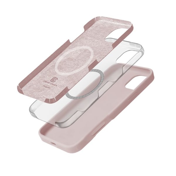 Skyddshölje - Crong - iPhone 16 Pro - Rosé Sand - Semihård - MagSafe sandfärgad rosa