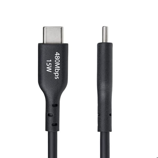 USB-A till USB-C kabel - STARTECH - 15 cm - Snabbladdning - Dataöverföring - Svart