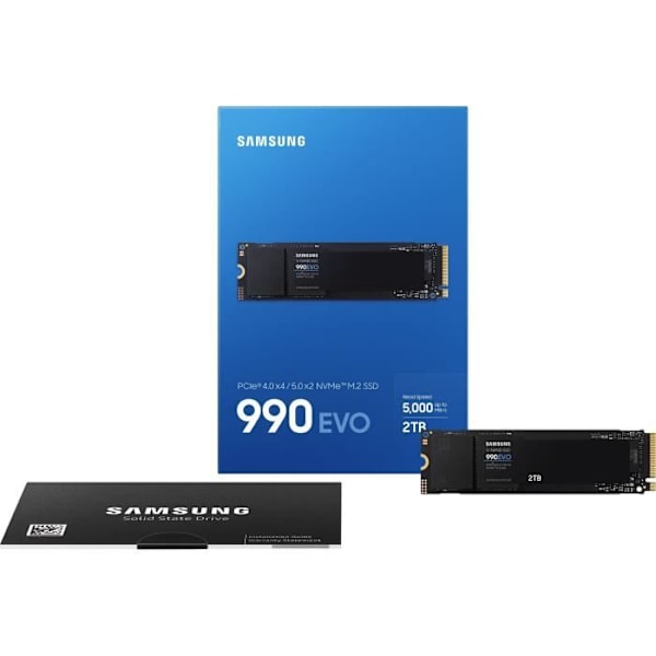 SAMSUNG Intern SSD 990 EVO 2 TB NVMe M.2 PCIe 4.0 x 4 - 5000 MB/s - MZ-V9E2T0BW