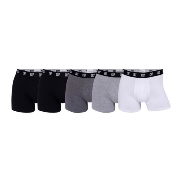 CR7 boxershorts för män - enfärgade, 5-pack Svart/grå/vit XL