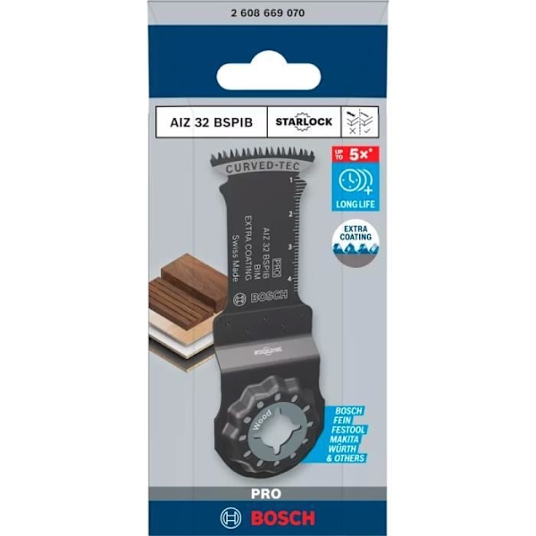 Lamell - BOSCH - Starlock Pro Bimétal Extra AIZ 32 BSPIB - 32 x 50 mm - 1 styck - Hård trä