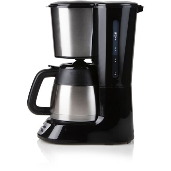 Filterkaffebryggare - DOMO - DO709K - 1000 W - 1 L - 8 koppar - LCD-skärm - 24 timmars timer - Rostfritt stål Svart stål