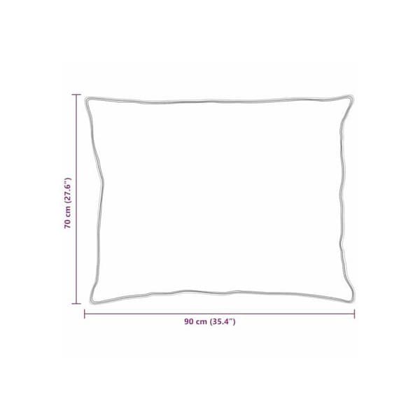 Kudde i bomull och fjädrar - vidaXL - 70x90 cm - Vit - Rektangulär - 2-pack - Hypoallergenisk