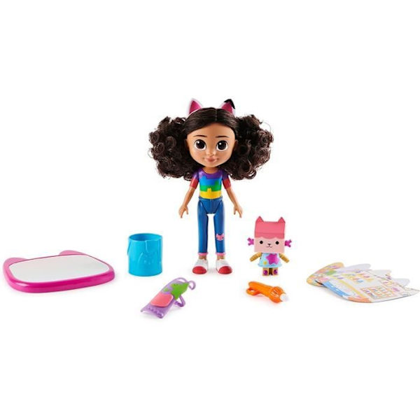 Spin Master 6064228 Gabby's Dollhouse Deluxe Gabby Craft Dolls och tillbehör med vattendyna och vattenpenna