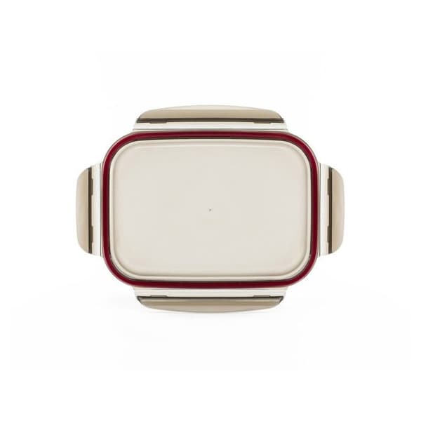 Cuitisan rektangulär matlåda i rostfritt stål 580 ml – CromoSteel mikrovågssäker Grå